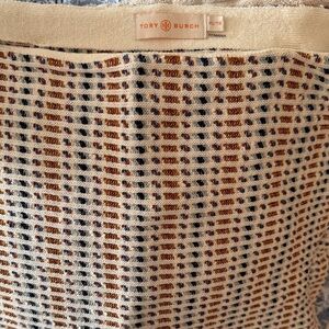 Tory Burch Cream and Brown Woven Skirt